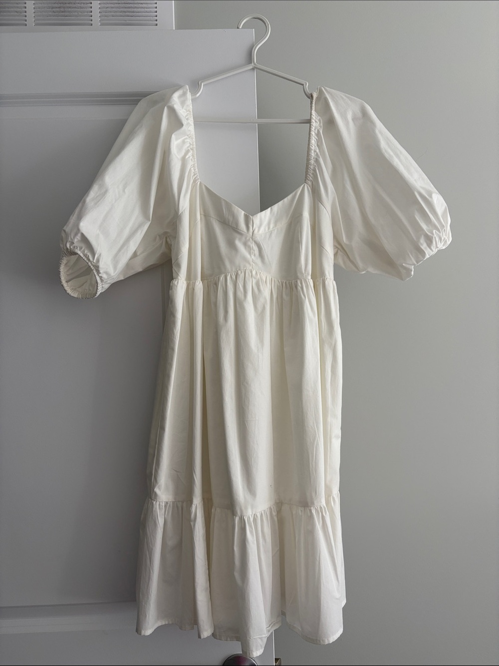Banana Republic Cream Puff Sleeve Tiered Dress